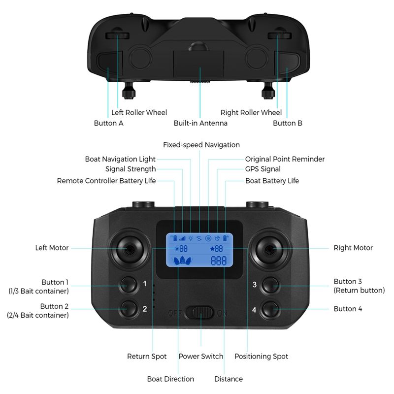 ABKQ-Fishing Bait Boat Remote  - Fishing Gps recensie en prijs