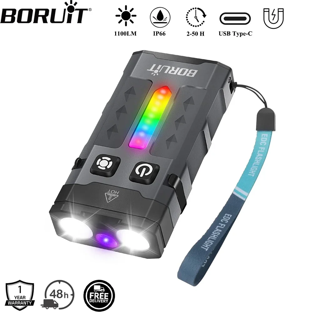 BORUiT EV20 1100LM EDC UV Keyc - Fishing Light recensie en prijs