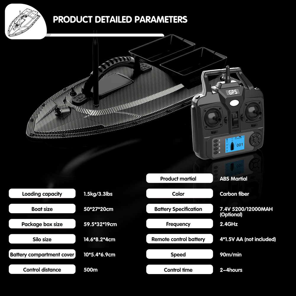 V070 12000mAh/5200mAh RC Bait  - Fishing Gps recensie en prijs
