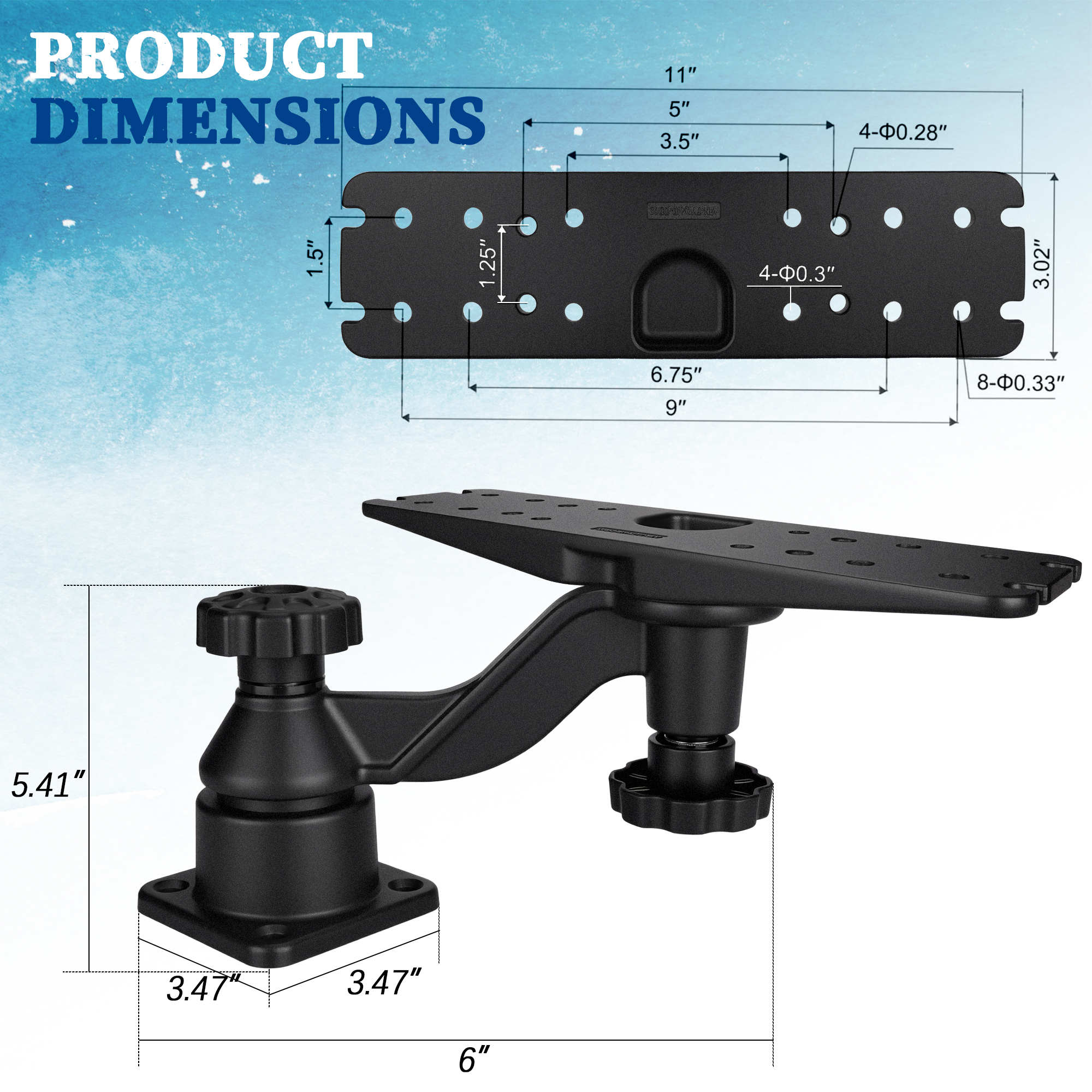 Heavy-duty vertical base mount - Fish Finder Mount recensie en prijs